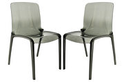 Black strong plastic material dining chair/ set of 2 main photo