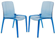 Murray (Blue) Transparent blue strong plastic material dining chair/ set of 2