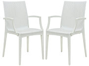White polypropylene material attractive weave design dining chair/ set of 2 main photo