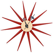 Red metal star silent non-ticking wall clock main photo