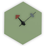 Manchester (Mint) H Mint finish hexagon silent non-ticking modern wall clock