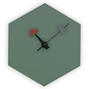 Ocean green finish hexagon silent non-ticking modern wall clock main photo