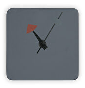 Dark gray square silent non-ticking modern wall clock main photo