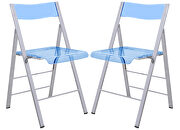 Blue acrylic seat and backrest dining chair/ set of 2 main photo