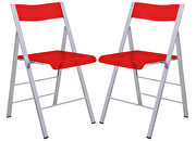 Red acrylic seat and backrest dining chair/ set of 2 main photo
