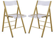 Clear acrylic seat and gold finish frame dining chair/ set of 2 main photo