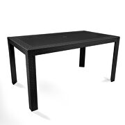 Mace D (Black) Black finish weave design outdoor dining table