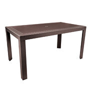 Mace D (Brown) Brown finish weave design outdoor dining table