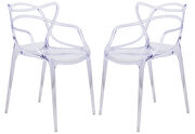 Milan (Clear) Clear high-quality plastic futuristic design chair/ set of 2