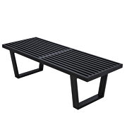 Black rubber wood frame and top bench main photo