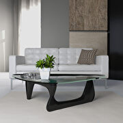 Imperial (Black) Tempered glass and black solid European hardwood frame coffee table