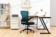 Teal nylon/ mesh adjustable swivel office chair main photo