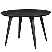 Ebony round wooden top modern dining table main photo