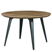 Revanna (Dark Brown) RD Dark brown round wooden top modern dining table