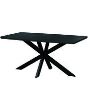 Revanna (Ebony) Ebony rectangular wooden top and metal base dining table