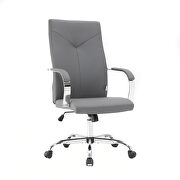 Modern high-back leather office chair in gray main photo