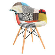Multi-color polyester/ ash wood contemporary chair main photo