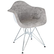 Cloudy gray velvet / metal legs chair main photo
