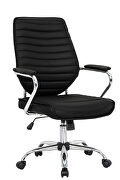 Winchester (Black) Black pu leather seat and back gas lift office chair