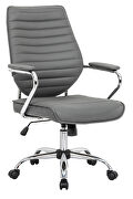 Winchester (Gray) Gray pu leather seat and back gas lift office chair