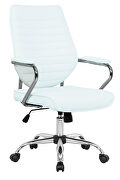 White pu leather seat and back gas lift office chair main photo