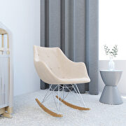 Willow (Beige) Beige polyester/ ash wood legs rocking chair