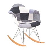 Wilson (Patchwork) Patchwork polyester/ wood legs rocking chair