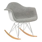 Wilson (Gray) Gray polyester/ wood legs rocking chair