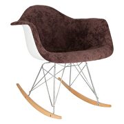 Wilson (Coffee Brown) Coffee brown velvet eiffel base rocking chair