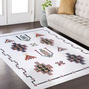 Fez 02 10146 FEZ 3'9 x 5'2 Modern Moroccan White area rug