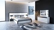 Glossy / Matte white European style platform bed main photo
