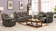 Charcoal leather gel contemporary recliner sofa main photo