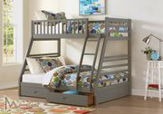 Woodstock (Gray) Bunk bed twin over full w/ 2 drawers
