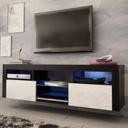 Wall-mounted contemporary TV Stand in black/white main photo