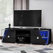 Contemporary black glass / lacquered tv stand main photo