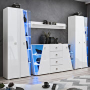 White sideboard / 2 bookcase / shelf 4pcs entertainment center main photo