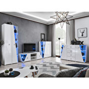 White tv stand / bookcases / curio / sideboard 4pcs entertainment center main photo