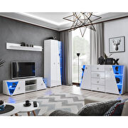 White tv stand / bookcases / sideboard / shelf 4pcs entertainment center main photo
