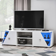 Contemporary white glass / lacquered tv stand main photo