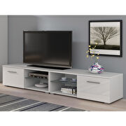 White contemporary tv stand w/ drawer main photo