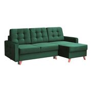 Storage/sleeper small apt sectional in green main photo