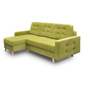 Storage/sleeper small apt sectional in lime green main photo