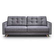 EU-made sofa bed w/ storage in gray fabric main photo