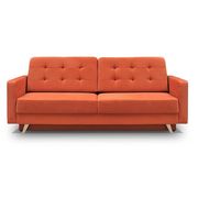 EU-made sofa bed w/ storage in orange fabric main photo