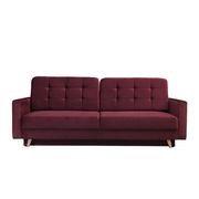 EU-made sofa bed w/ storage in burgundy fabric main photo