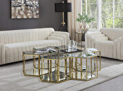 Glam style modular coffee table set in hexagon shape main photo