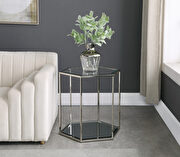 Glam style end table set in hexagon shape