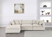 Modular design 4pcs sectional sofa in cream fabric main photo