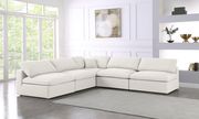 Modular design 5pcs sectional sofa in cream fabric main photo