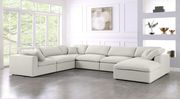Modular design 7pcs sectional sofa in cream fabric main photo